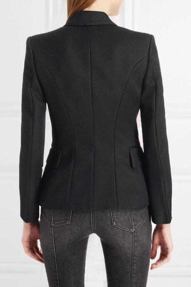 Fashion Street Solid Turn-Back Collar Outerwear