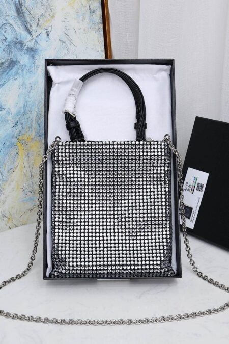 Pd207 Satin Handbag With Crystals / 7.9X7.1Inch