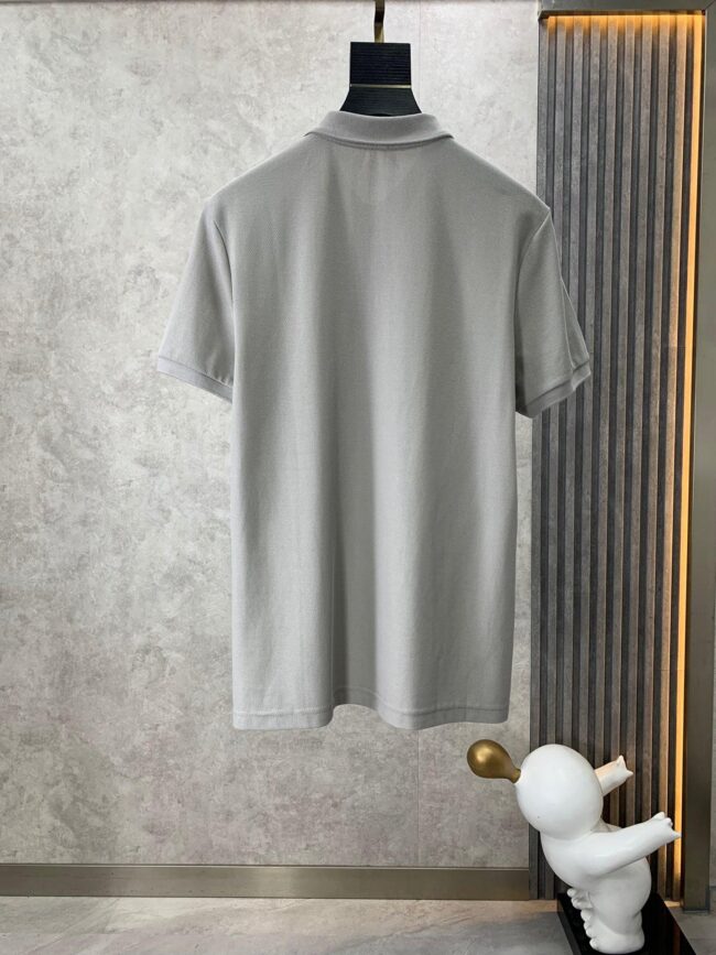 Clth280 Bur Monogram Motif Cotton Piqux Polo Shirt