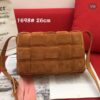 Bv037 Suede Leather Padded Cassette Bag / 10.2X3.1X7.1Inch